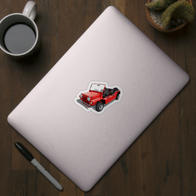 Austin Mini Moke in red by candcretro